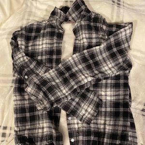 Black and white fuzzy flannel